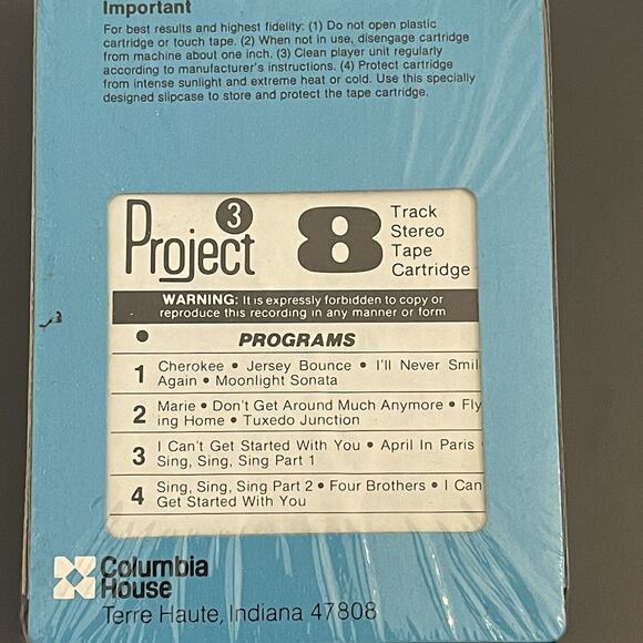 Vintage Big Band Hits 30S 40S Vol 2 Columbia House 8-Track Stereo Cartridge - Picture 2 of 4